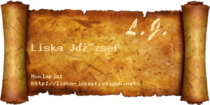 Liska József névjegykártya